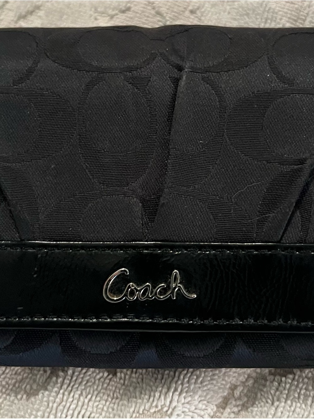 Coach Ashley Signature Pleat Wallet Black